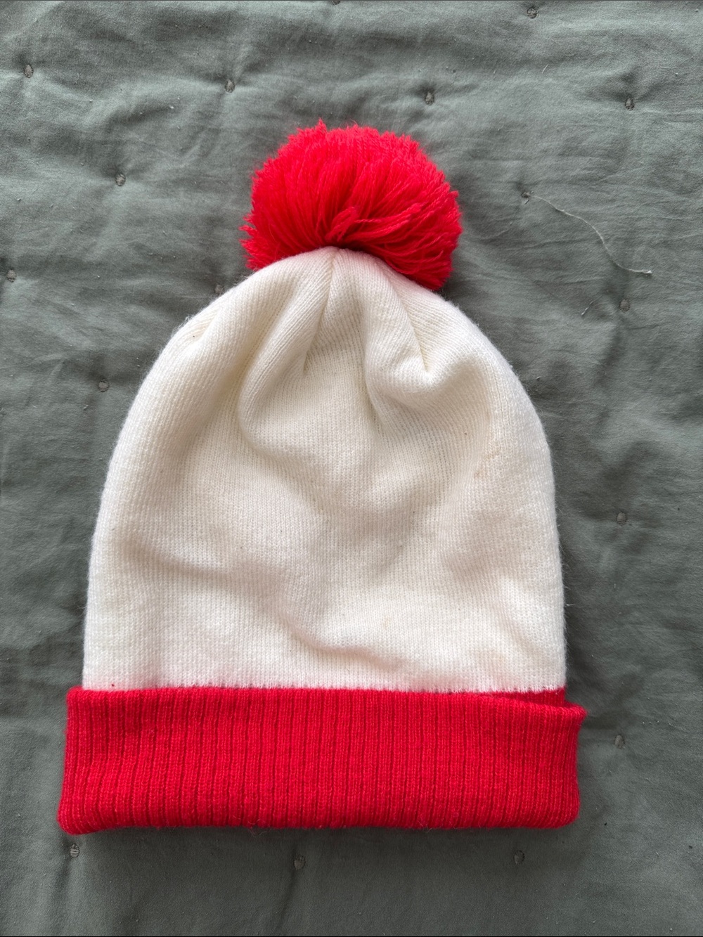 White and Red Pom Beanie Hat Where’s Waldo